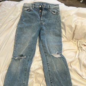 Light wash denim jeans